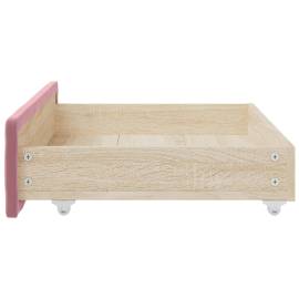 Sertare de pat 2 buc, roz, lemn prelucrat și catifea, 5 image