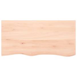 Blat de masă, 100x50x6 cm, lemn masiv de stejar netratat, 3 image