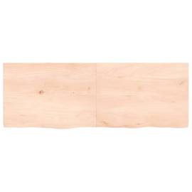 Blat de masă, 140x50x4 cm, lemn masiv de stejar netratat, 3 image