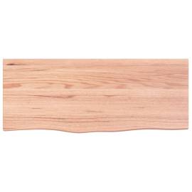 Blat masă maro deschis 100x40x4 cm, lemn masiv stejar tratat, 3 image