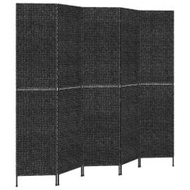 Paravan de cameră cu 5 panouri negru 205x180 cm zambilă de apă, 2 image