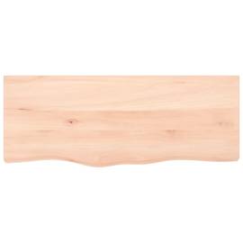 Blat de masă, 100x40x6 cm, lemn masiv de stejar netratat, 3 image
