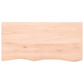 Blat de masă, 100x50x4 cm, lemn masiv de stejar netratat, 3 image