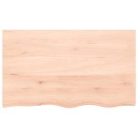 Blat de masă, 100x60x6 cm, lemn masiv de stejar netratat, 3 image