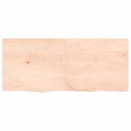 Blat de masă, 140x60x4 cm, lemn masiv de stejar netratat, 3 image
