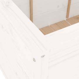 Strat înălțat de grădină, alb, 119,5x82,5x78 cm, lemn masiv pin, 7 image