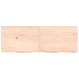 Blat de masă, 140x50x6 cm, lemn masiv de stejar netratat, 3 image