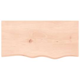 Blat de masă, 80x40x4 cm, lemn masiv de stejar netratat, 3 image