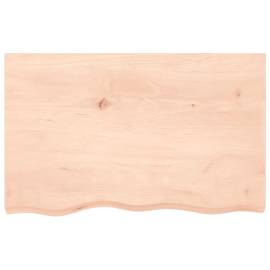 Blat de masă, 80x50x2 cm, lemn masiv de stejar netratat, 3 image