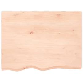 Blat de masă, 80x60x6 cm, lemn masiv de stejar netratat, 3 image