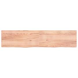 Blat de masă maro deschis 220x50x6 cm, lemn masiv stejar tratat, 3 image