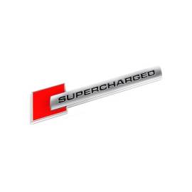 Emblema auto model "SUPERCHARGED", reliefata 3D, dimensiune 10 x 1 cm, 3 image