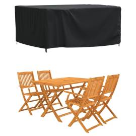 Husă mobilier de grădină negru 180x140x90 cm impermeabilă 420d, 2 image