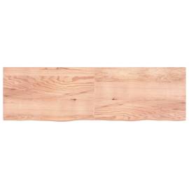 Blat de masă maro deschis 200x60x4 cm, lemn masiv stejar tratat, 3 image