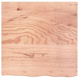 Blat de masă maro deschis 60x60x2 cm, lemn masiv stejar tratat, 3 image