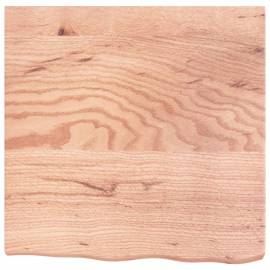 Blat de masă maro deschis 60x60x6 cm, lemn masiv stejar tratat, 3 image