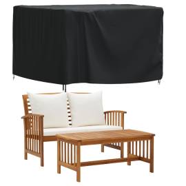 Husă mobilier de grădină negru 135x135x90 cm impermeabilă 420d, 2 image