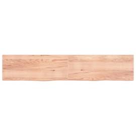 Blat de masă maro deschis 200x40x4 cm, lemn masiv stejar tratat, 3 image