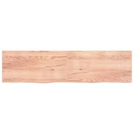Blat de masă maro deschis 200x50x4 cm, lemn masiv stejar tratat, 3 image