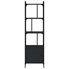 Bibliotecă cu ușă, negru, 44,5x30x154,5 cm, lemn compozit, 4 image