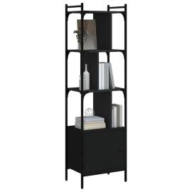 Bibliotecă cu ușă, negru, 44,5x30x154,5 cm, lemn compozit, 3 image