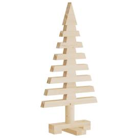 Brad de crăciun din lemn decorativ, 60 cm, lemn de pin masiv, 2 image