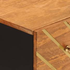 Dulap lateral, maro și negru, 60x33,5x75 cm lemn masiv de mango, 7 image