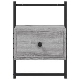 Noptiere de perete, 2 buc., gri sonoma, 35x30x51 cm, lemn, 6 image