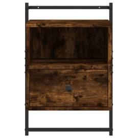 Noptiere de perete, 2 buc., stejar fumuriu, 40x30x61 cm, lemn, 7 image