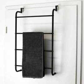 Bathroom solutions suport de prosoape pentru uși, negru, metal, 8 image