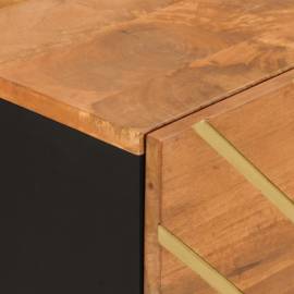 Dulap lateral, maro și negru, 40x33,5x75 cm lemn masiv de mango, 8 image