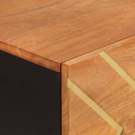 Dulap lateral, maro și negru, 80x33,5x75 cm lemn masiv de mango, 8 image