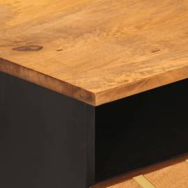 Măsuță de cafea, maro și negru, 80x54x40 cm, lemn masiv mango, 8 image