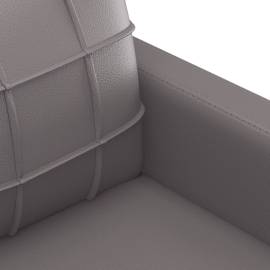 Set de canapele cu perne, 2 piese, gri, piele ecologică, 5 image