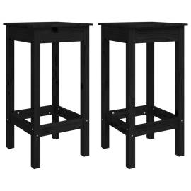 Set mobilier de bar, 3 piese, negru, lemn masiv de pin, 5 image