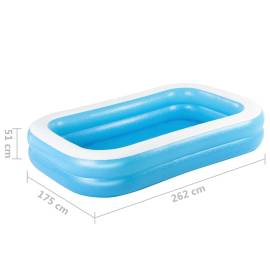 Bestway piscină gonflabilă, albastru/alb, 262x175x51 cm dreptunghiular, 5 image