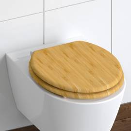 SchÜtte capac de toaletă cu închidere silențioasă natural bamboo, 3 image