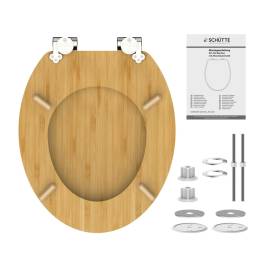 SchÜtte capac de toaletă cu închidere silențioasă natural bamboo, 6 image