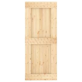 Ușă glisantă cu set de feronerie 85x210 cm, lemn masiv de pin, 4 image
