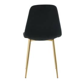 Venture home scaune de sufragerie polar, 2 buc., negru/alamă, catifea, 8 image