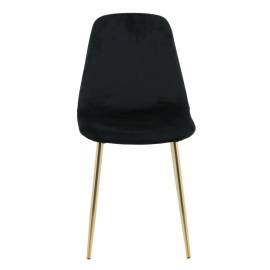 Venture home scaune de sufragerie polar, 2 buc., negru/alamă, catifea, 5 image