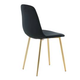 Venture home scaune de sufragerie polar, 2 buc., negru/alamă, catifea, 9 image