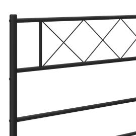 Cadru de pat metalic cu tăblie, negru, 120x200 cm, 8 image
