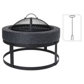 Progarden bol de foc cu grătar, rotund, 50,5x50,5x37 cm, negru