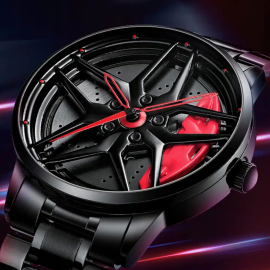 Ceas Sport pentru pasionatii auto, moto, ATV, SSV, model "GT-BORBET 1471", culoare rosu + negru, 2 image