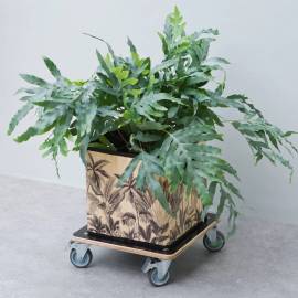 Nature cărucior pentru plante, 38x38 cm, negru, lemn