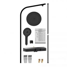 SchÜtte set de duș cu tavă termostatică samoa rain, negru mat, 8 image
