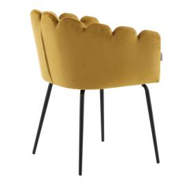 Venture home scaun de sufragerie „limhamn”, negru și galben, catifea, 7 image