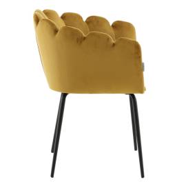 Venture home scaun de sufragerie „limhamn”, negru și galben, catifea, 8 image