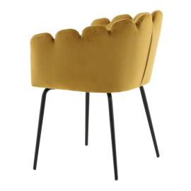 Venture home scaun de sufragerie „limhamn”, negru și galben, catifea, 5 image